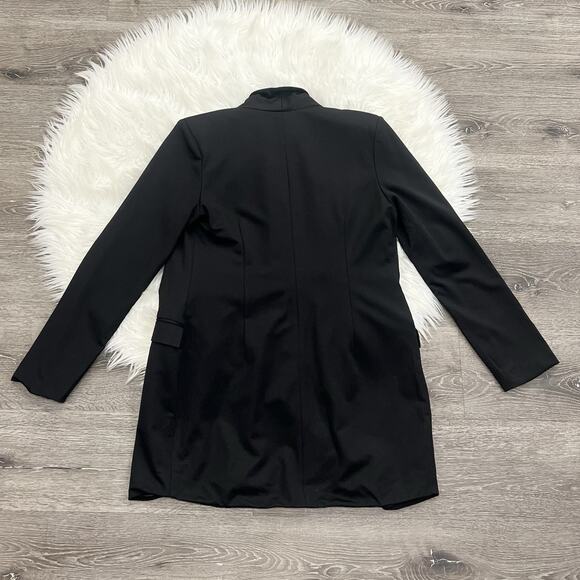 Unique21 Double Breasted Suit Blazer Womens Size XL Black Gold Buttons - Picture 2 of 4